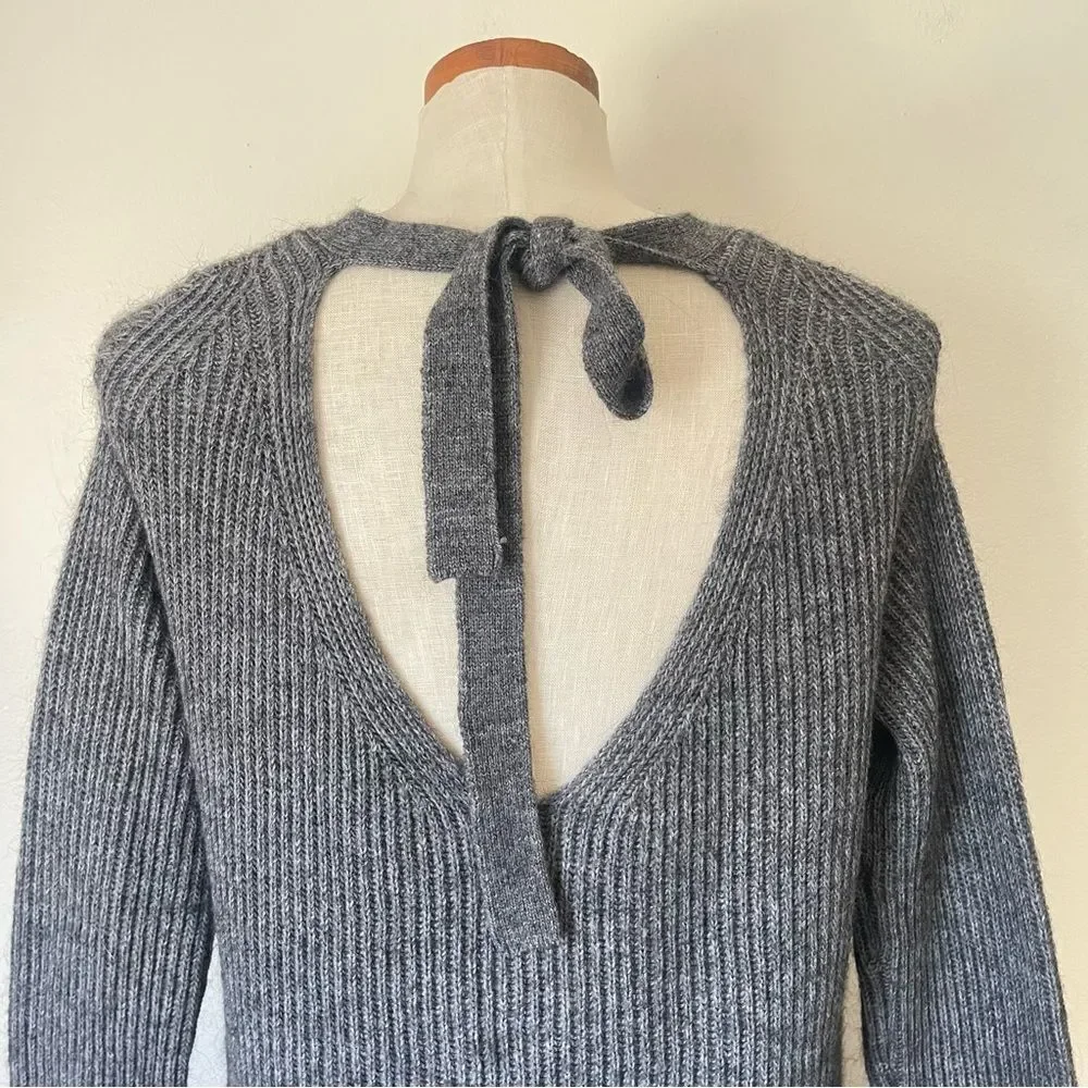 J. Crew Gray Ribbed sweater Low Back size Small